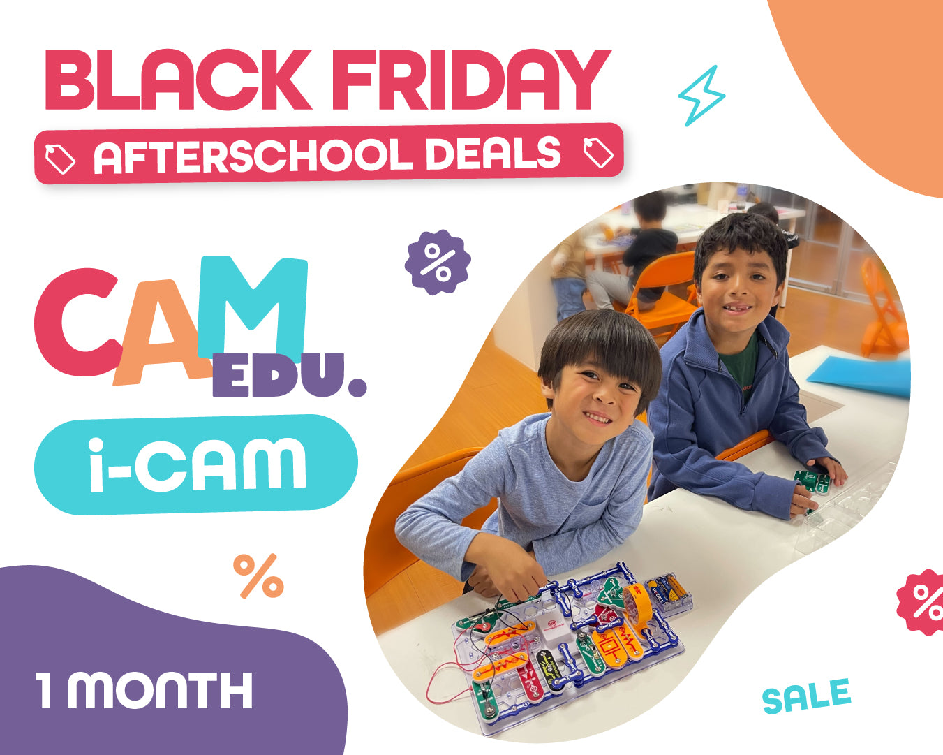 Black Friday Kinder and Above Afterschool 1 Month iCAM (San Mateo Site)
